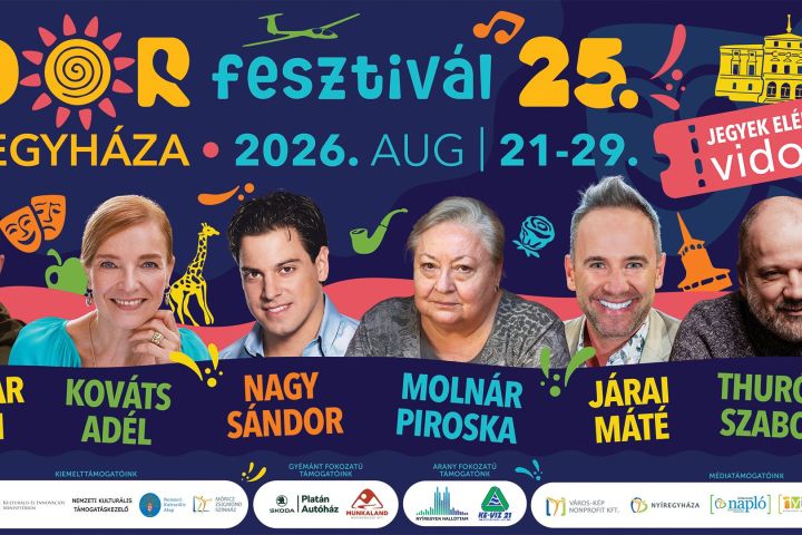 Jubilueimi 25. VIDOR Fesztivál — a Móricz Zsigmond Színház szervezésében: augusztus 21–29-ig Nyíregyházán!