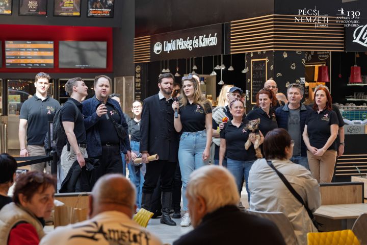 Flashmobokkal köszöntötték a nemzeti ünnepet a Pécsi Nemzeti Színház művészei