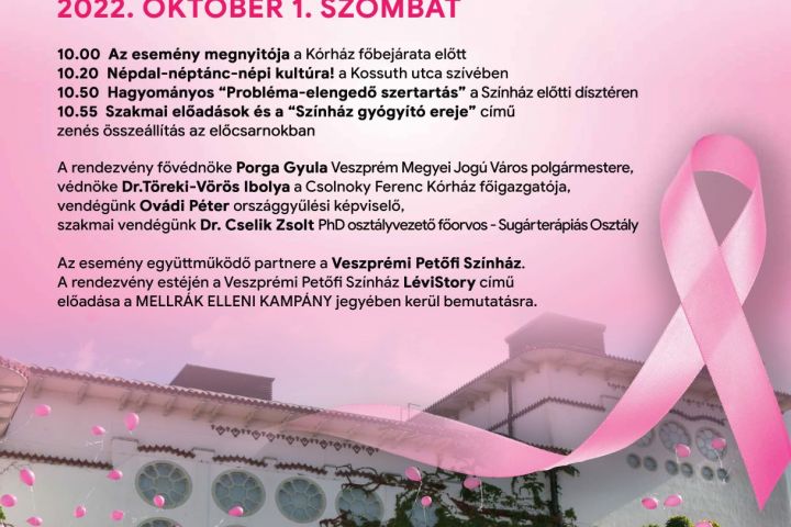 Október 1-én rózsaszínbe borul a Színház: idén is megrendezésre kerül a Séta a nők egészségéért! kezdeményezés!
