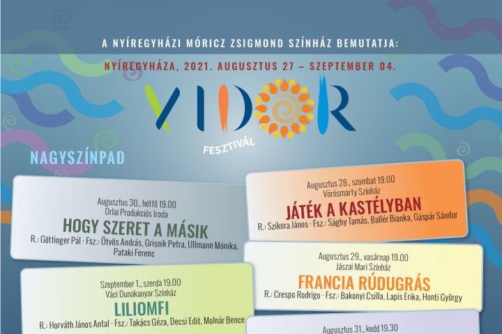 Online jegyvásárlási lehetőség a XX. Vidor Fesztivál programjaira 