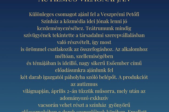 A Veszprémi Petőfi Színház is csatlakozott a Közszolgálati televízió Jónak lenni jó kezdeményezéséhez!